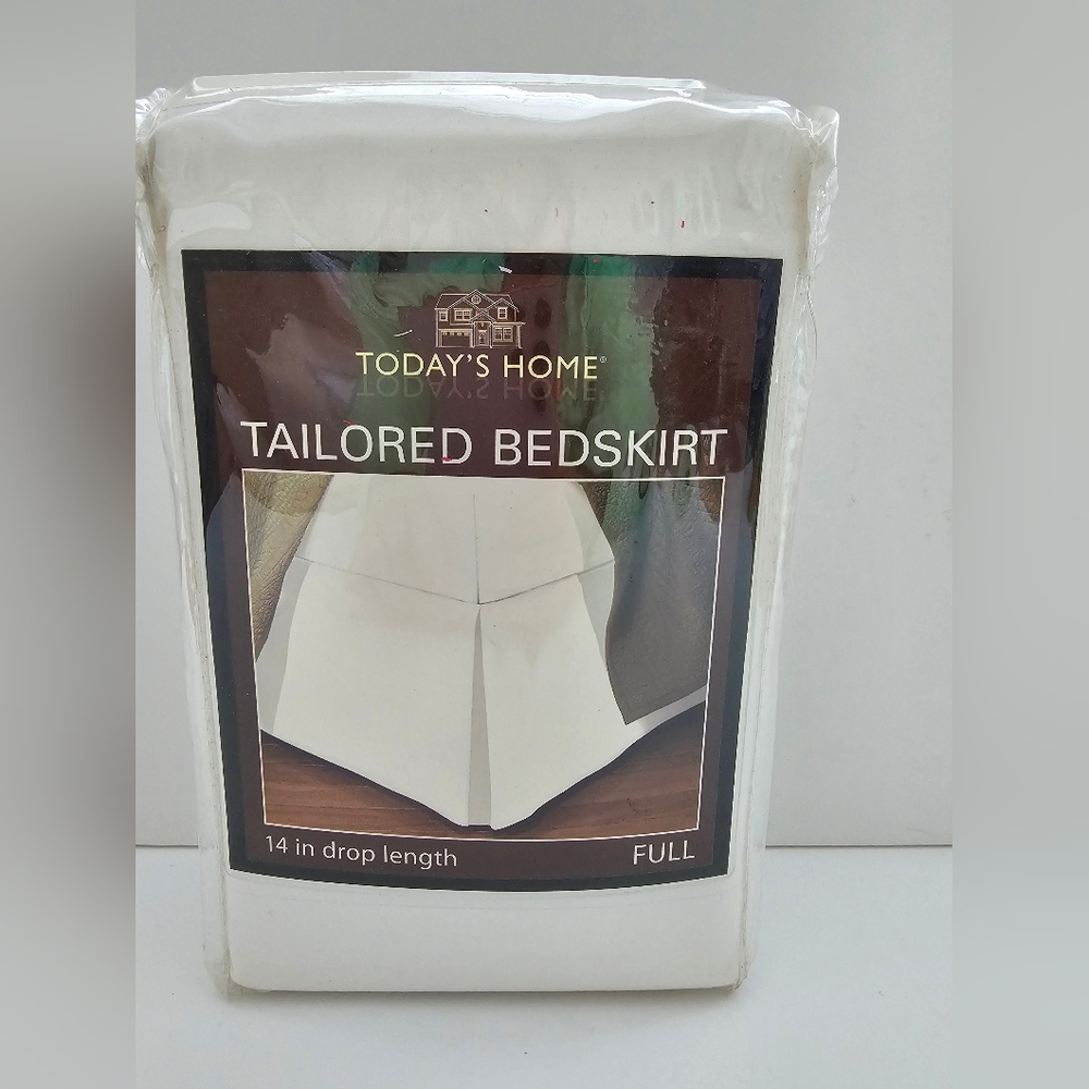 NWT Today's Home Tailored Bedskirt | Full Size White | 14" Drop Length​